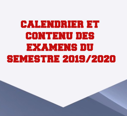 CALENDRIER ET CONTENU DES EXAMENS DU 1ER SEMESTRE 2025-2026